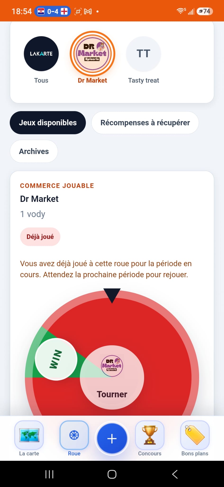 Roue de la chance côté client